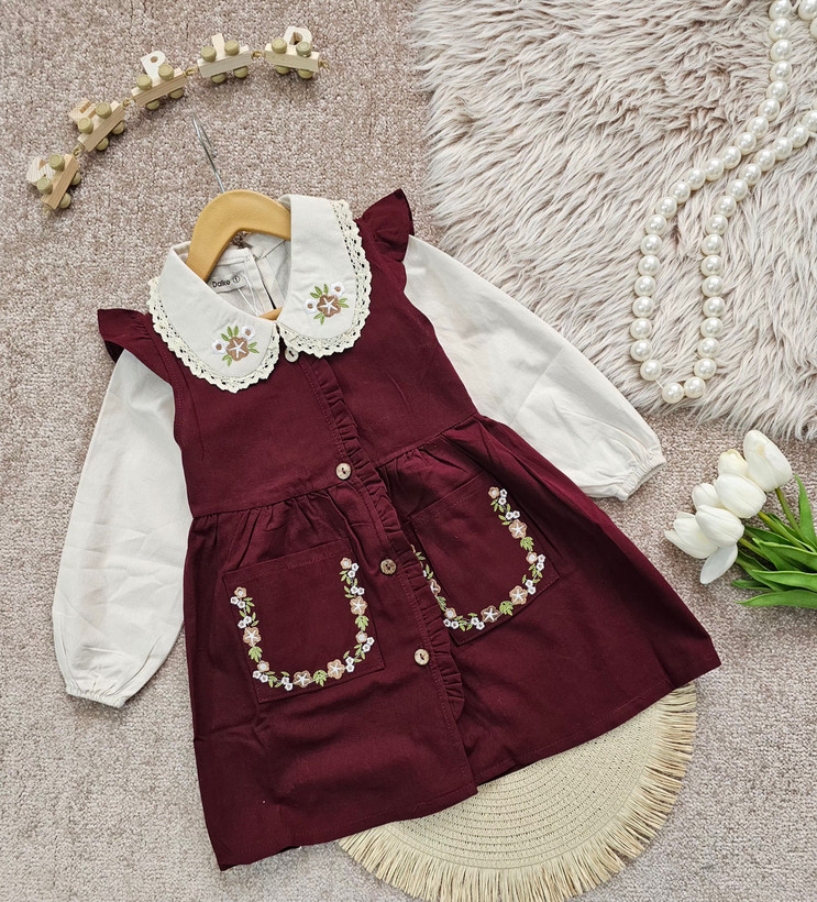 شومیز وسارافون دخترانه گلدوزی